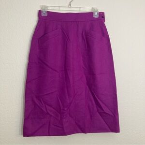 Vintage Liz Claiborne A-Line Wool Skirt - Purple - Size 8